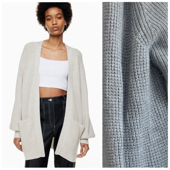 Aritzia Sweaters - Aritzia Wilfred Free Unwind 100% Merino Wool Cardigan Size M Women Gray Sweater
